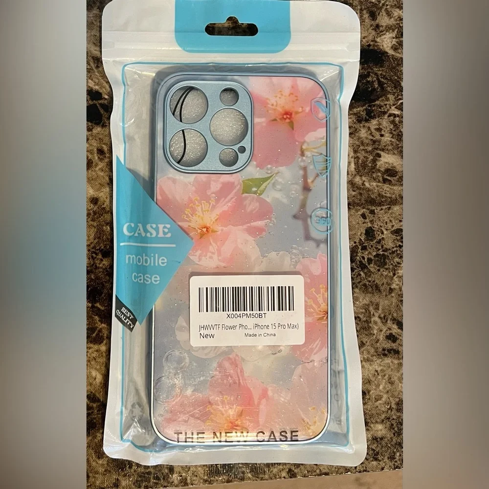 iPhone Pro Max Bundle Floral Blue Phone Case and Screen Protectors NWT - Picture 5 of 9